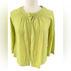 NWT Sutton Cashmere Short Sweater Grass Green Size Small